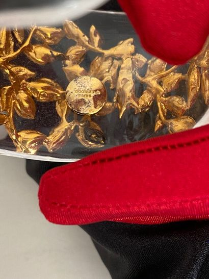 null GOOSSENS Paris Cuff bracelet in translucent plexi and floral motifs in gold...