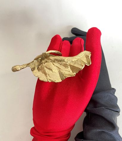 CHRISTIANE BILLET Gilded bronze leaf ring...