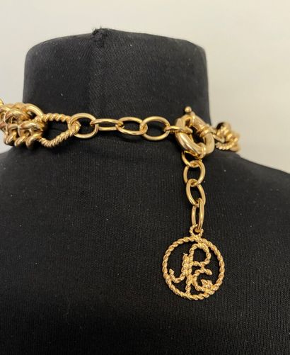 null JEAN PAUL GAULTIER by GOOSSENS Adjustable multichain necklace with golden metal...