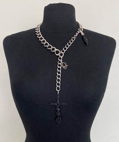 DIOR Cathedral cross necklace in silver plated...