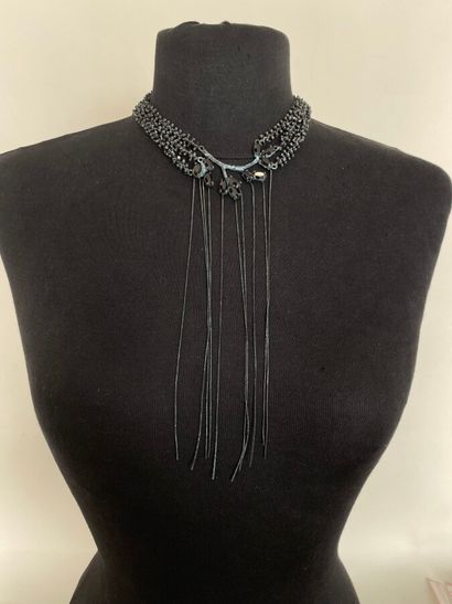 null JEAN PAUL GAULTIER by GOOSSENS Necklace drapery with chains in patinated metal...