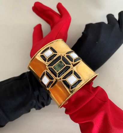 GRIPOIX Paris Cuff in gold-plated metal and...