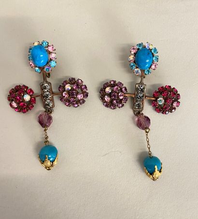  CHRISTIAN LACROIX Haute Couture Made in France Pair of cross ear clips in metal...