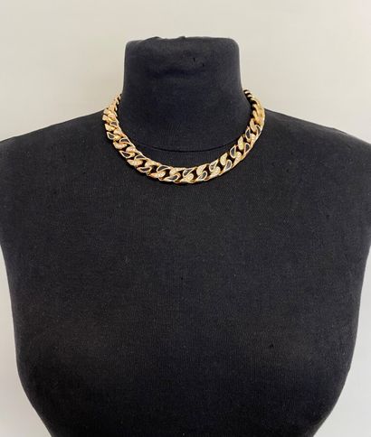  CHRISTAIN DIOR by GROSSE Necklace in gold-plated metal with central links decorated...