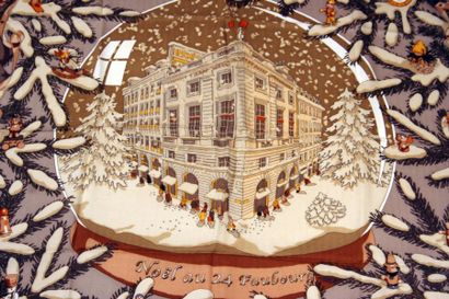 HERMES Paris "Noel au 24 Faubourg" par Dimitri Rybaltchenko Carré en cachemire et...