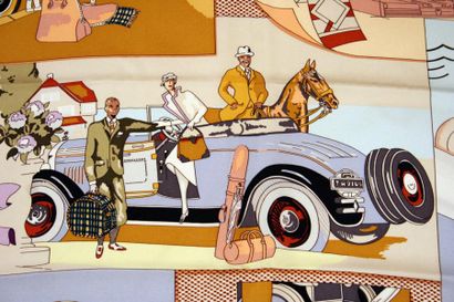 HERMES Paris "L'Elégance et le Confort en Automobile" par Caty Latham Carré en soie...