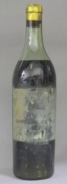 null 1 Bouteille Cognac Grand fine Champagne-Eschenauer 1870 Etiquette tachée, abîmée,...