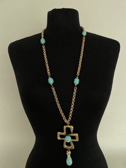 null CHRISTIAN LACROIX Made in France Necklace and cross pendant in metal and gold...