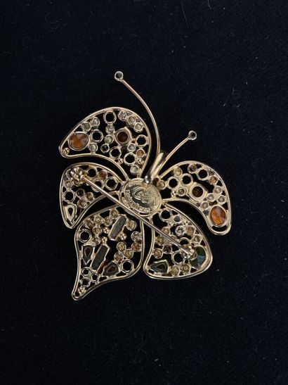 null CHRISTIAN LACROIX Made in France Leaf brooch pendant in gold-plated metal with...