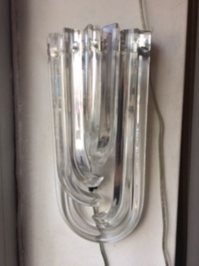 null Pair of sconces with molded glass scrolls H 40 cm