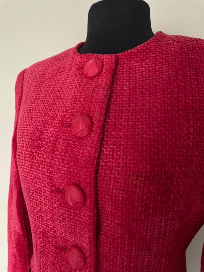null CHRISTIAN DIOR Boutique Jacket in raspberry composite material with silk lining...