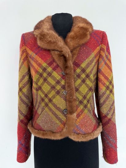 VALENTINO Short jacket in mottled wool with...