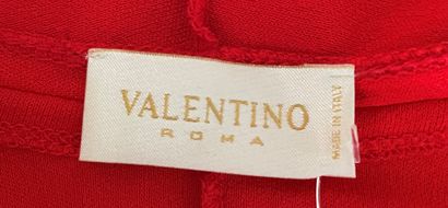 null VALENTINO Made in Italy Red composite maxi dress with lace belt - Size 38