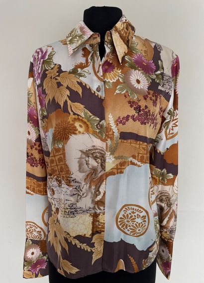 KENZO Silk blouse printed with flowers -...