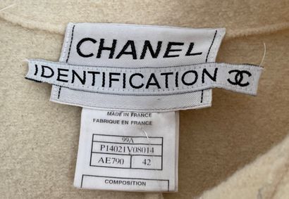 null CHANEL Identification Ivory boiled wool zipped jacket - Size 42