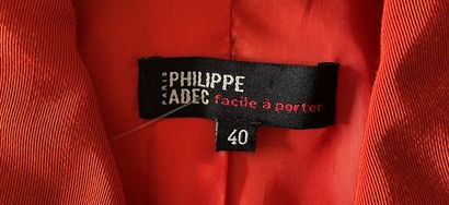 null PHILIPPE ADEC Paris Jacket in orange composite material - Size indicated 40