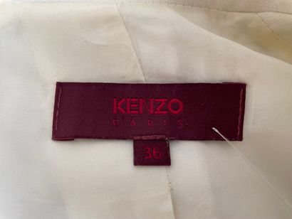 null KENZO Paris Veste en matière composite et lin blanc - Taille indiquée 36