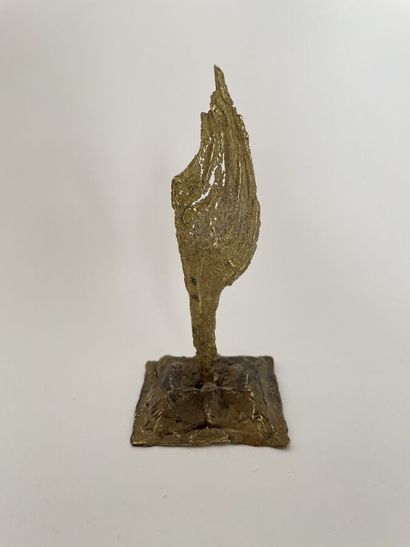 null CHRISTIANE BILLET Flamme en bronze brut patiné - signée 
Hauteur 14 cm 
