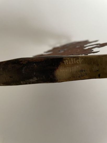 null CHRISTIANE BILLET Ciprès de fer rouillé et bronze brut - signé 
Longueur 15.5...