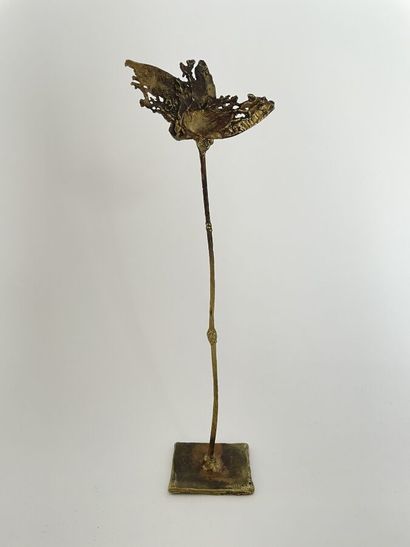 null CHRISTIANE BILLET Palmier en bronze brut patiné - signé 
Hauteur 25.5 cm 