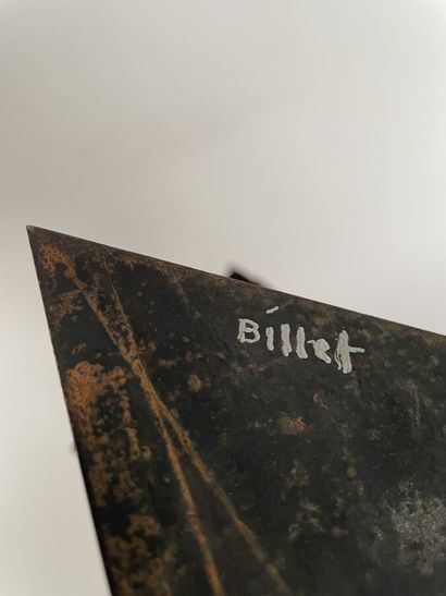 null CHRISTIANE BILLET Felouque de fer rouillé - signée 
Dim. 33 x 40 cm 