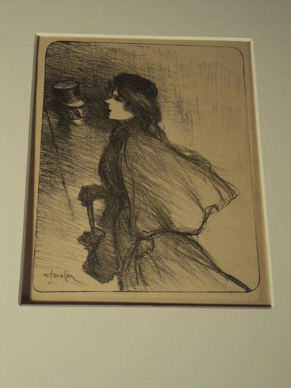 Théophile STEINLEN (1859-1923) Lot de trois estampes en noir et blanc 19 x 15 cm...