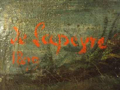 DE LAPEYRE (XIX XX) La clairière, 1879 Huile sur toile, signée et datée en bas à...