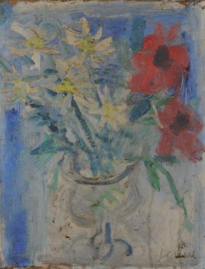 GEN PAUL (1895-1975) Bouquet de fleurs Huile sur carton, signé en bas à droite, double...