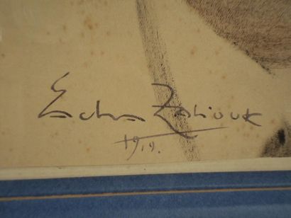 Sacha ZALIOUK (1887-1971) Portrait d'homme technique mixte sur papier signé et daté...
