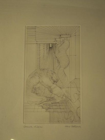 Hans BELLMER (1902-1975) Erotiques ensemble de quatre gravures à la pointe sèche,...