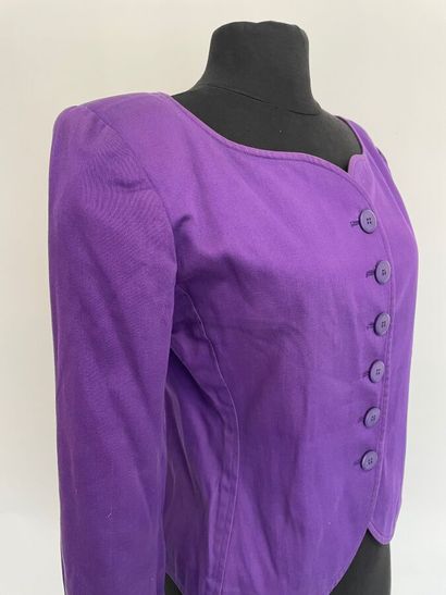 null SAINT LAURENT Rive Gauche Veste courte en coton violet - Taille indiquée 40
(légères...