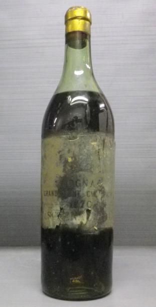 null 1 Bouteille COGNAC GRANDE FINE CHAMPAGNE - ESCHENAUER 1870 Etiquette très abîmée...