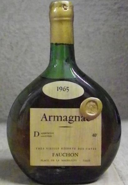 null 1 BOUTEILLE ARMAGNAC - Fauchon Niveau 4 cm.Level 4 cm. 1965