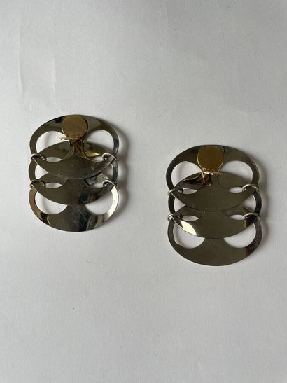 null Paire de clips d'oreilles à motifs en métal nickelé 
7,5x5,5 cm