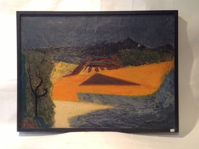 Max PAPART (1911-1994) Route de Meyreuil Aix en Provence 1957 huile sur toile signée...