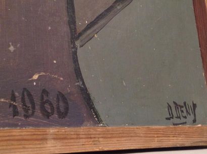 null Le Forgeron
Huile sur panneau signée en bas à droite D.Denis et datée 1960
126...