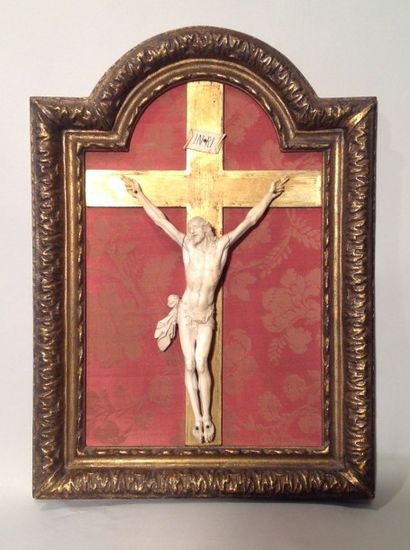 null Christ ivoire cadre bois doré 57 x 41 cm

