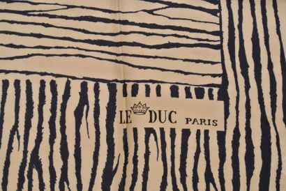 LE DUC Paris Foulard à rayures en soie bleu et blanc - Dimensions: 75 x 76 cm - Size:...