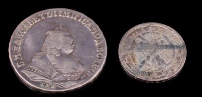 null Deux Roubles en argent (1745 et 1867) - Poids: 35,9g Two russian silver coi...