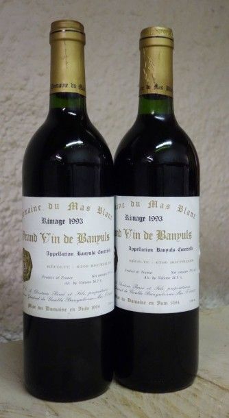 null 2 Bouteilles BANYULS - DOMAINE DU MAS BLANC "RIMAGE" 1993 - DR PARCÉ (NON V...