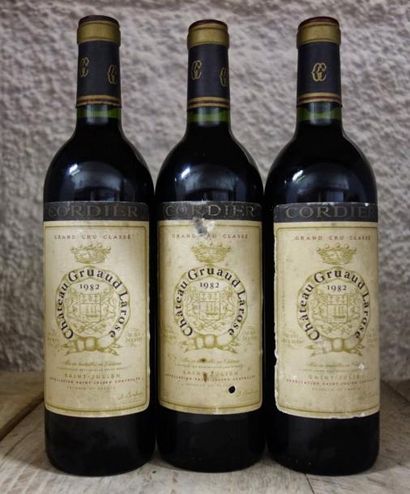 null 2 Bouteilles CHÂTEAU GRUAUD LAROSE 2éme - St. Julien 1982 Étiquettes légèrement...