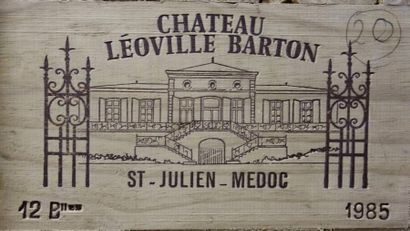 null 12 Bouteilles CHÂTEAU LEOVILLE BARTON - St. Julien 1985 Caisse bois d'origine,...