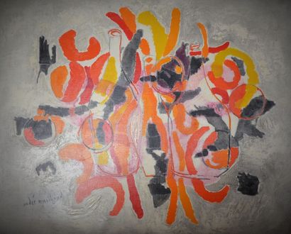 null André MARCHAND(1907-1997) Vie silencieuse Les oranges Arles Huile sur toile...