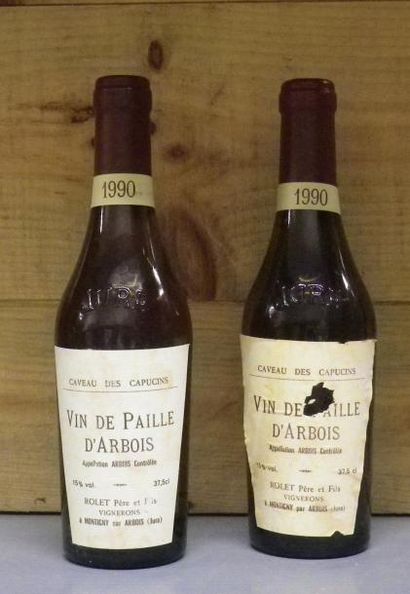 null 2 Demi bouteilles ARBOIS - CAVEAU DES CAPUCINS 1990 - ROLET Une étiquette abimée....