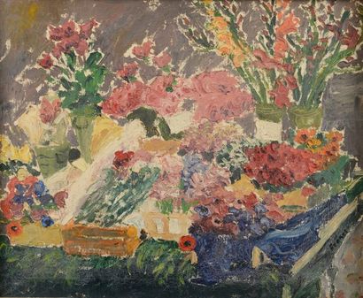 FRENEL Alexandre (Isaac Frenkel dit) (Odessa 1899 - 1981 Tel-Aviv) Chez le fleuriste...