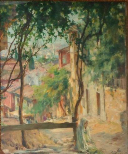 GASTÉ Constantin Georges (Paris 1869 - 1910 Madura, Inde) Ruelle dans une ville orientale...