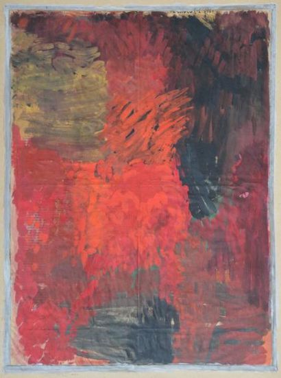 JAREMA Józef (Stary Sambor 1900 - 1974 Munich) Composition en noir et rouge (1966)...