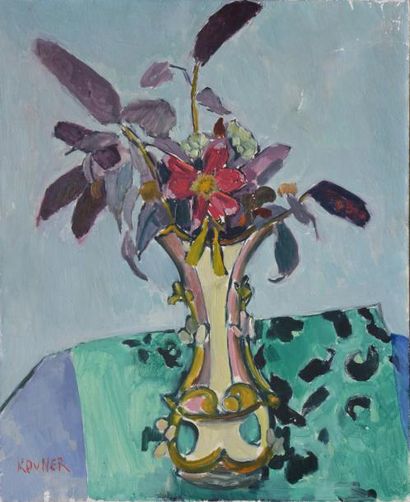 KOVNER Théodore (Odessa 1895 - 1977 Paris) Vase de fleurs Huile sur toile Signée...