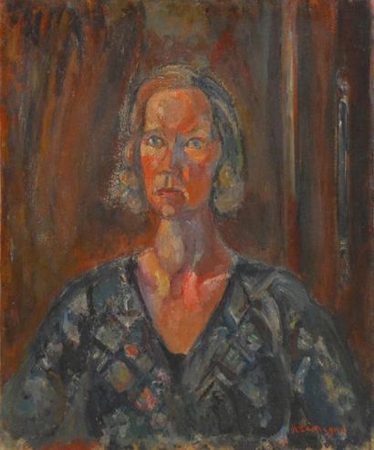KRÉMÈGNE Pinchus (ZALOUDOK 1890 - 1981 CÉRET) Portrait de Madame Kremègne (ca.1930)...