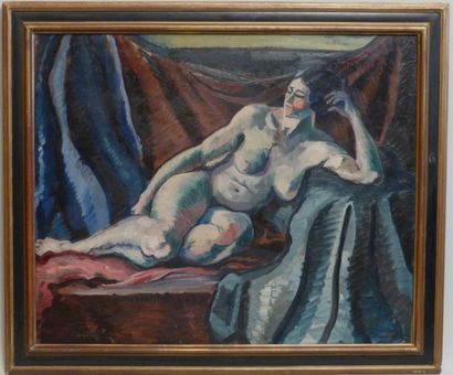 null HARDING, Femme nue.

Huile sur toile signée en bas à gauche.

Dim. : 71 x 86,5...